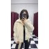 Ekru Oversize Kaşe Bomber Ceket