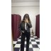 Kroko Desen Crop Deri Ceket