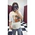 Punch Baskılı Oversize Tişört