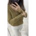 Simli Gold Triko Bluz – V Yaka