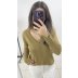 Simli Gold Triko Bluz – V Yaka