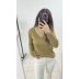 Simli Gold Triko Bluz – V Yaka