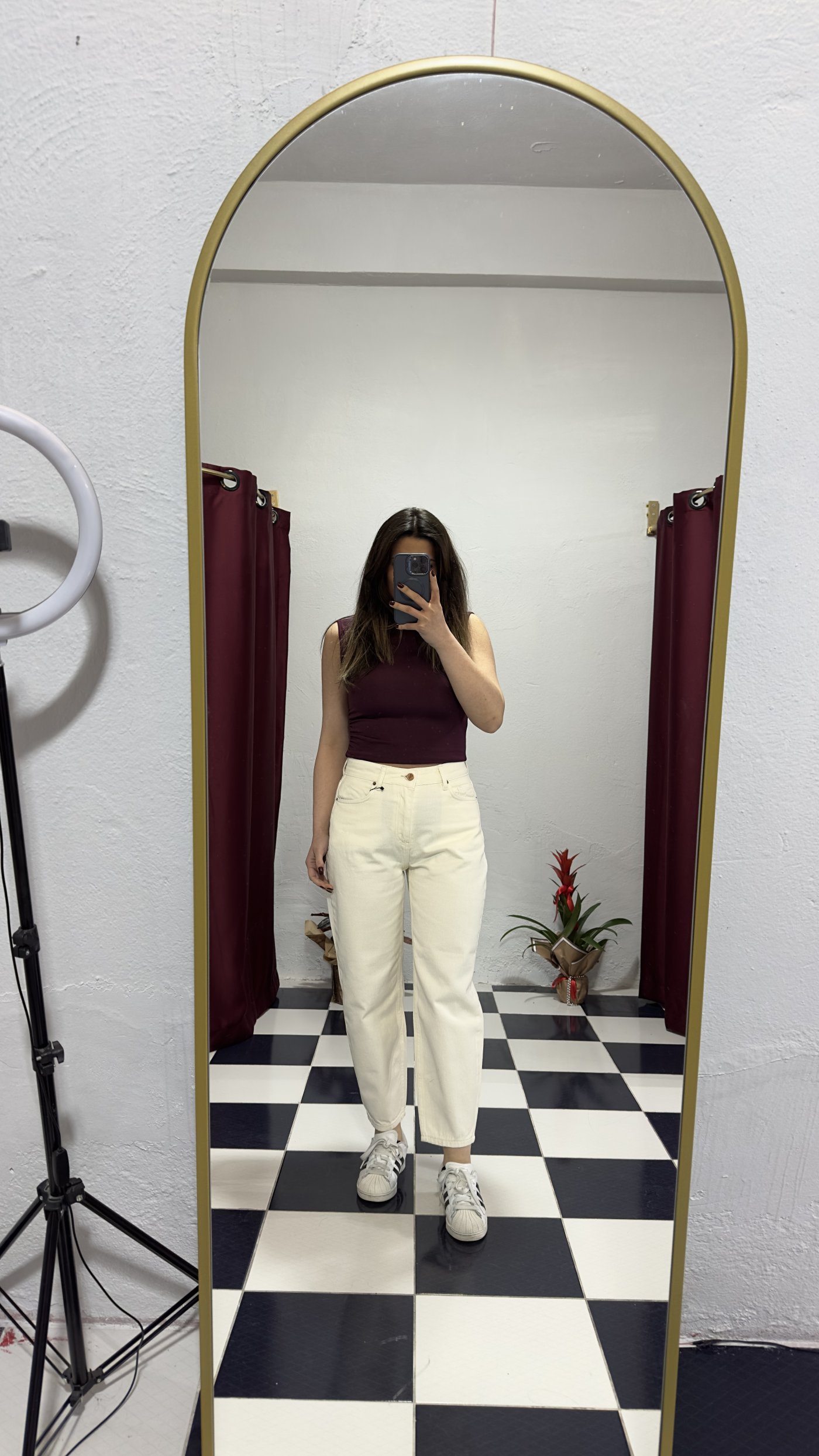 Ekru Mom Fit Jean