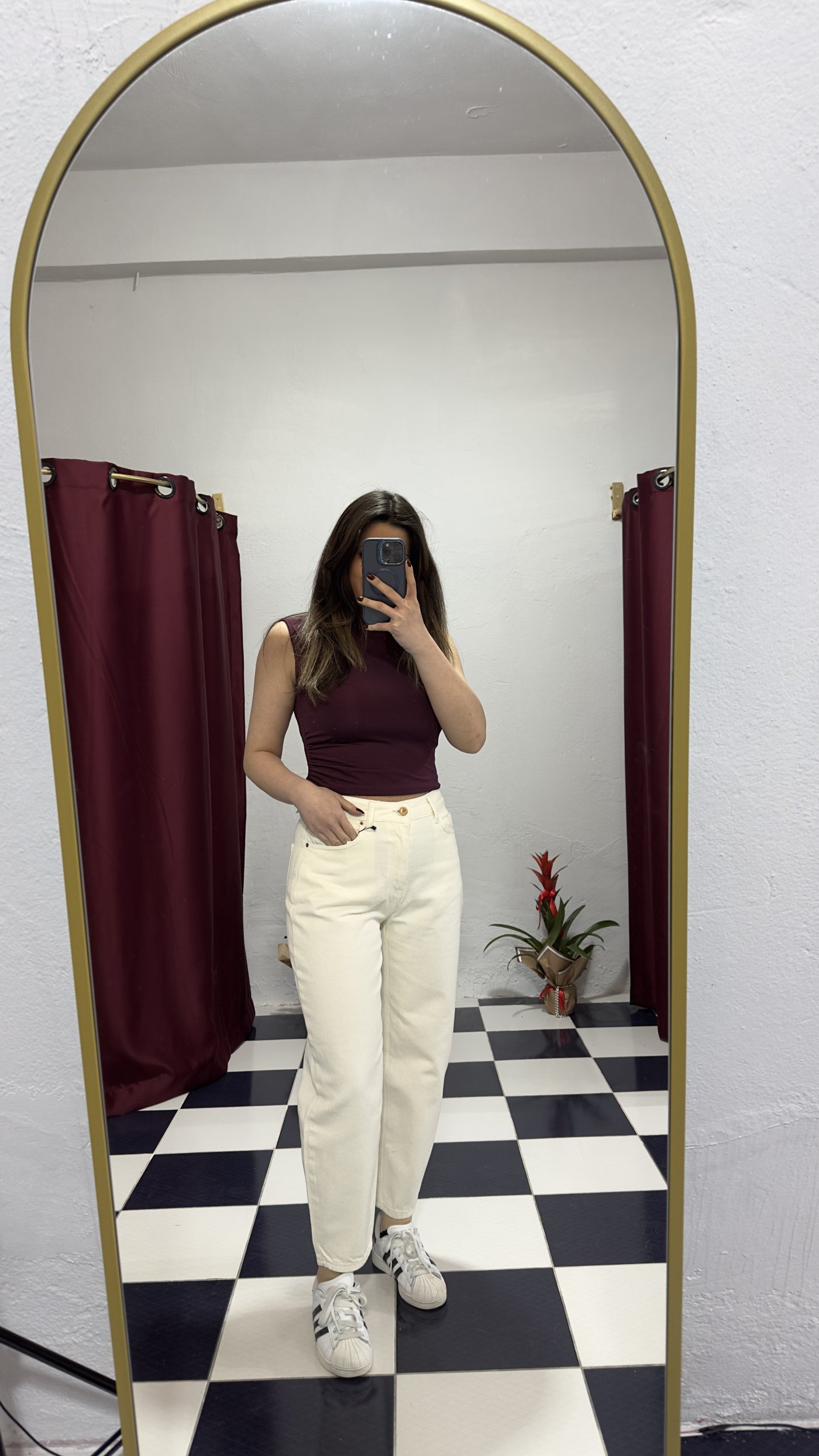 Ekru Mom Fit Jean