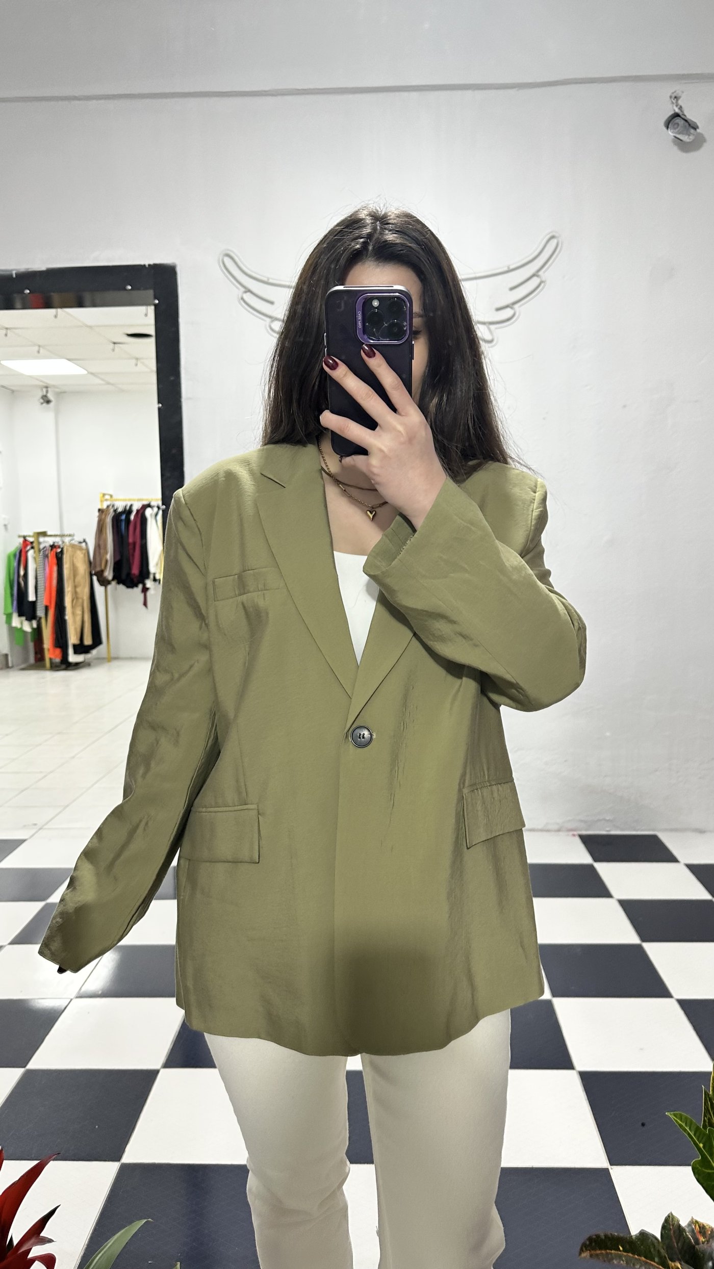 Haki Oversize Blazer Ceket