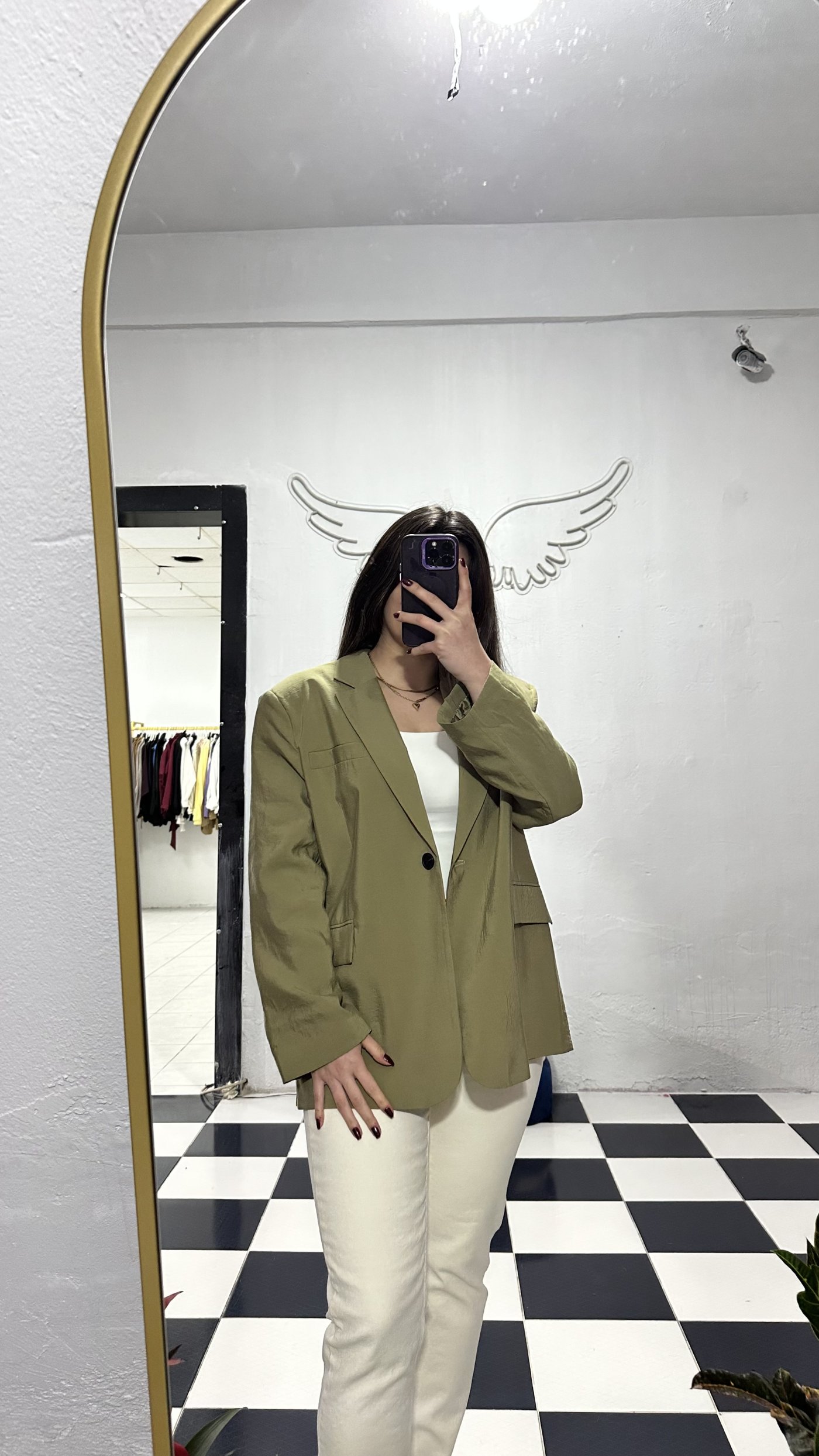Haki Oversize Blazer Ceket