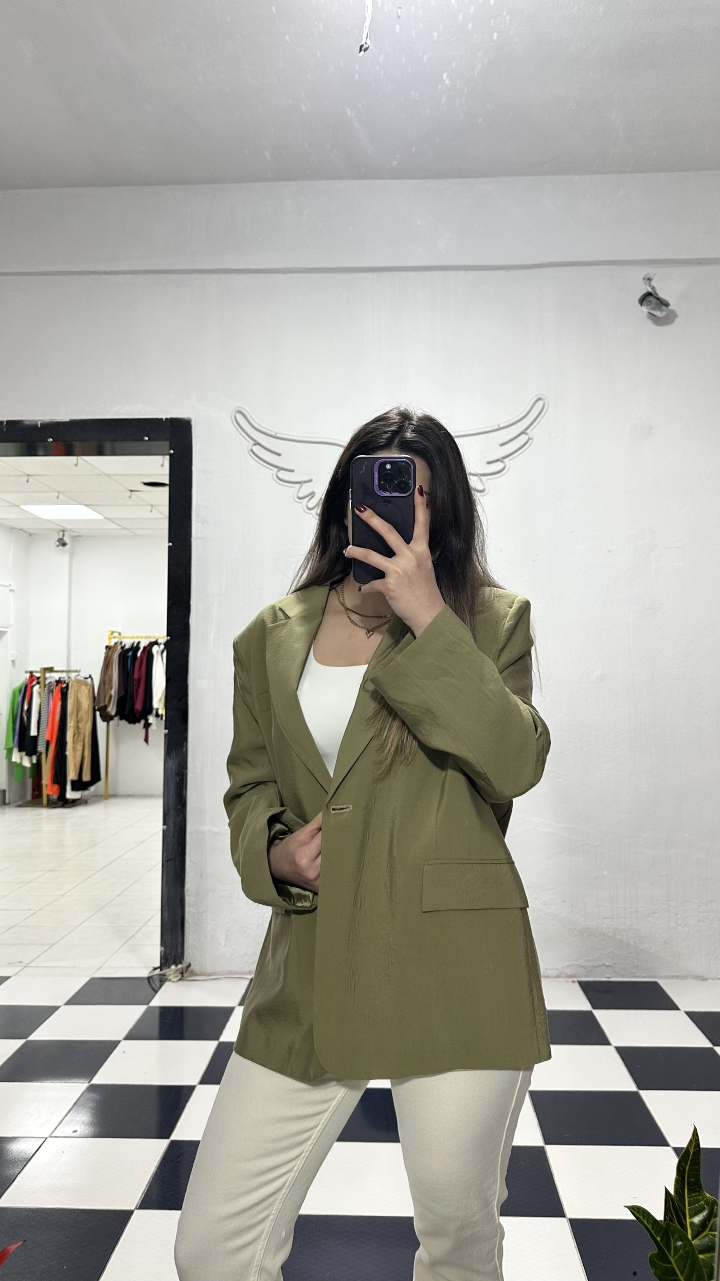 Haki Oversize Blazer Ceket