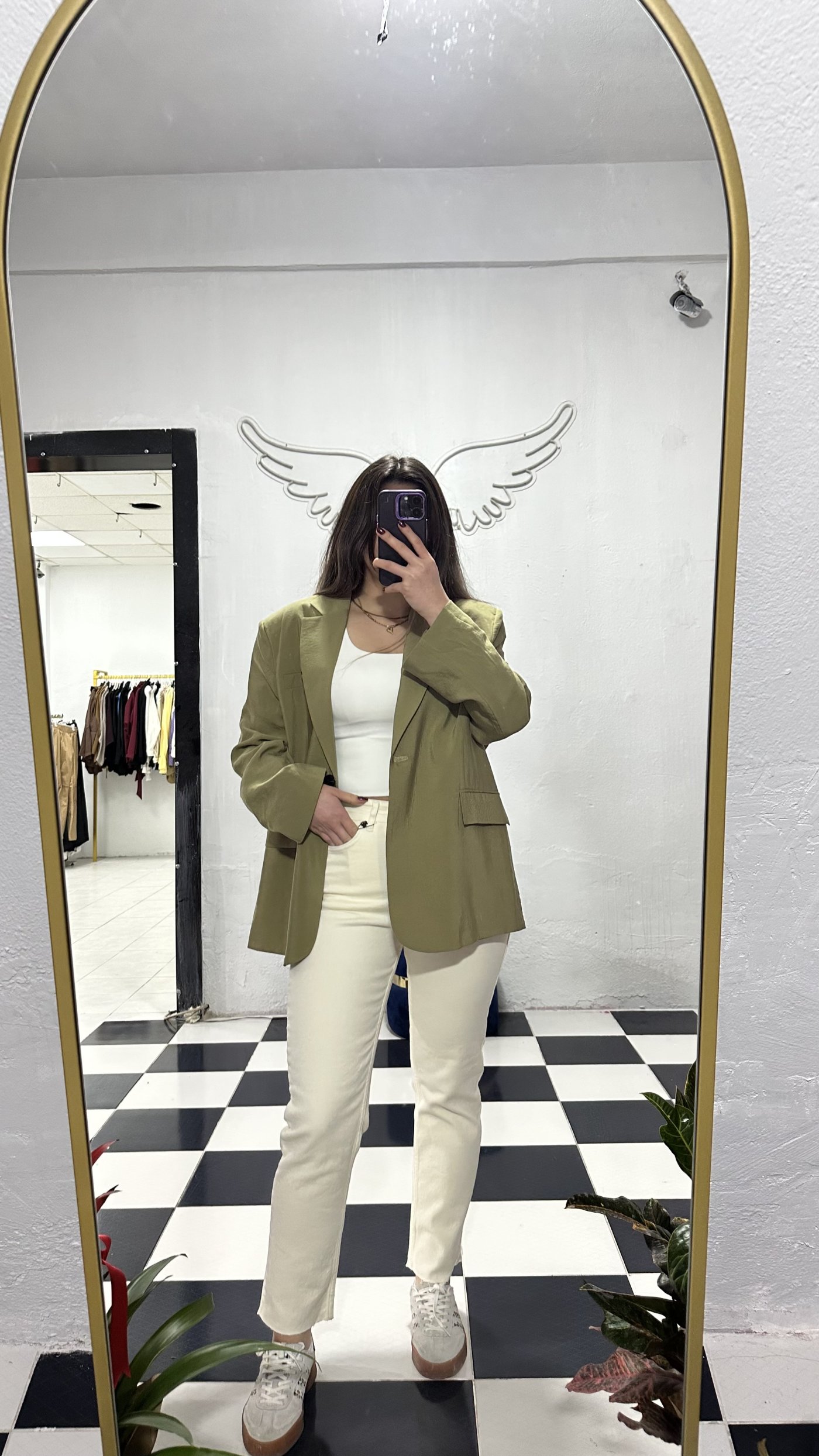 Haki Oversize Blazer Ceket