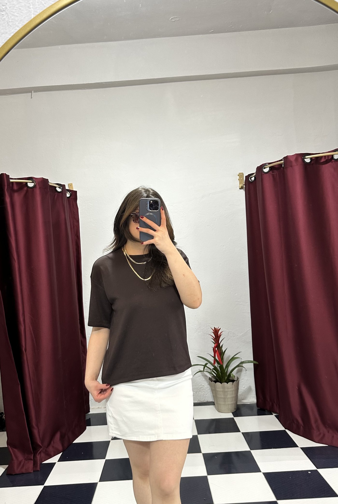 Kahve Basic Oversize Tişört