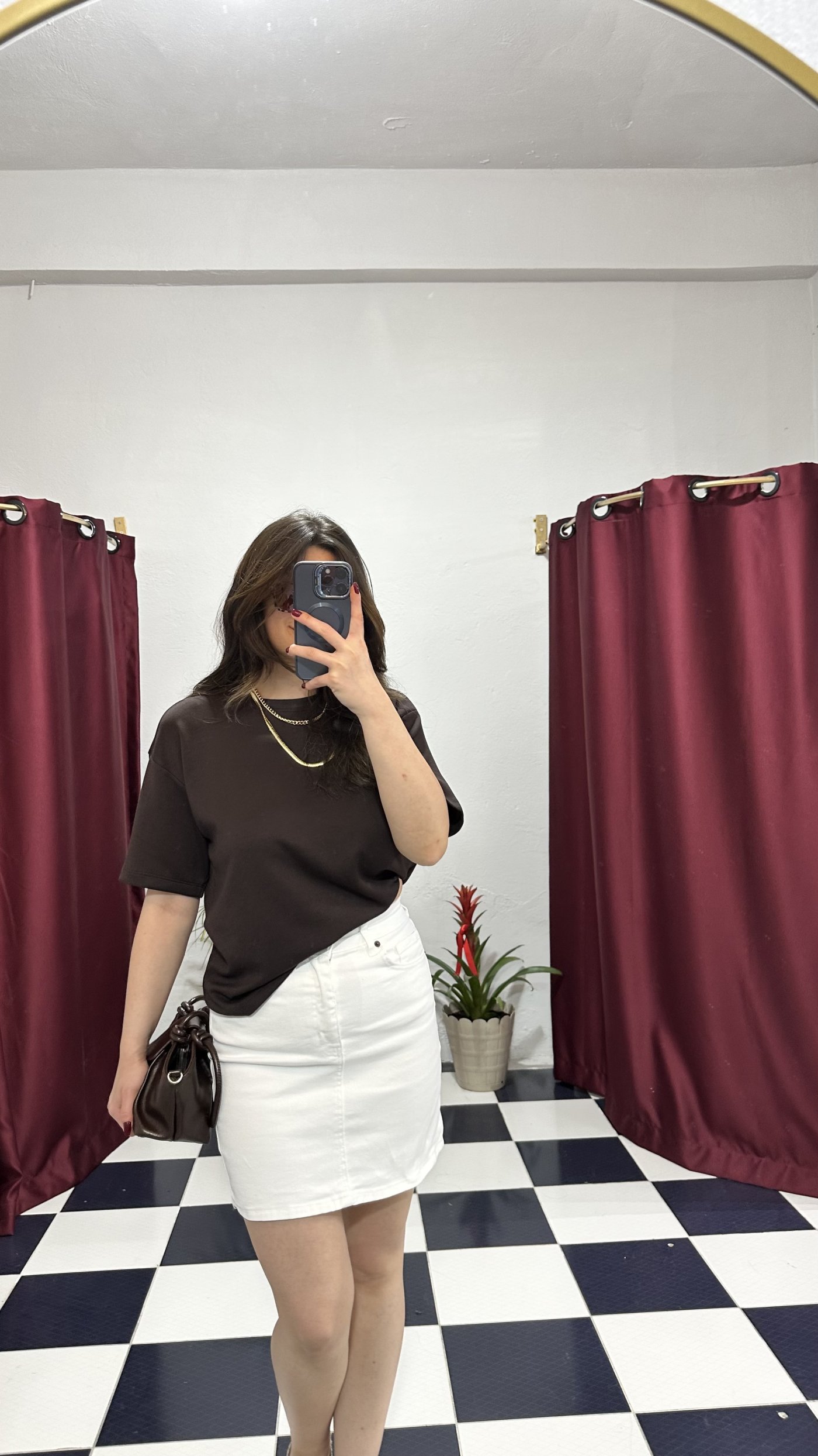 Kahve Basic Oversize Tişört