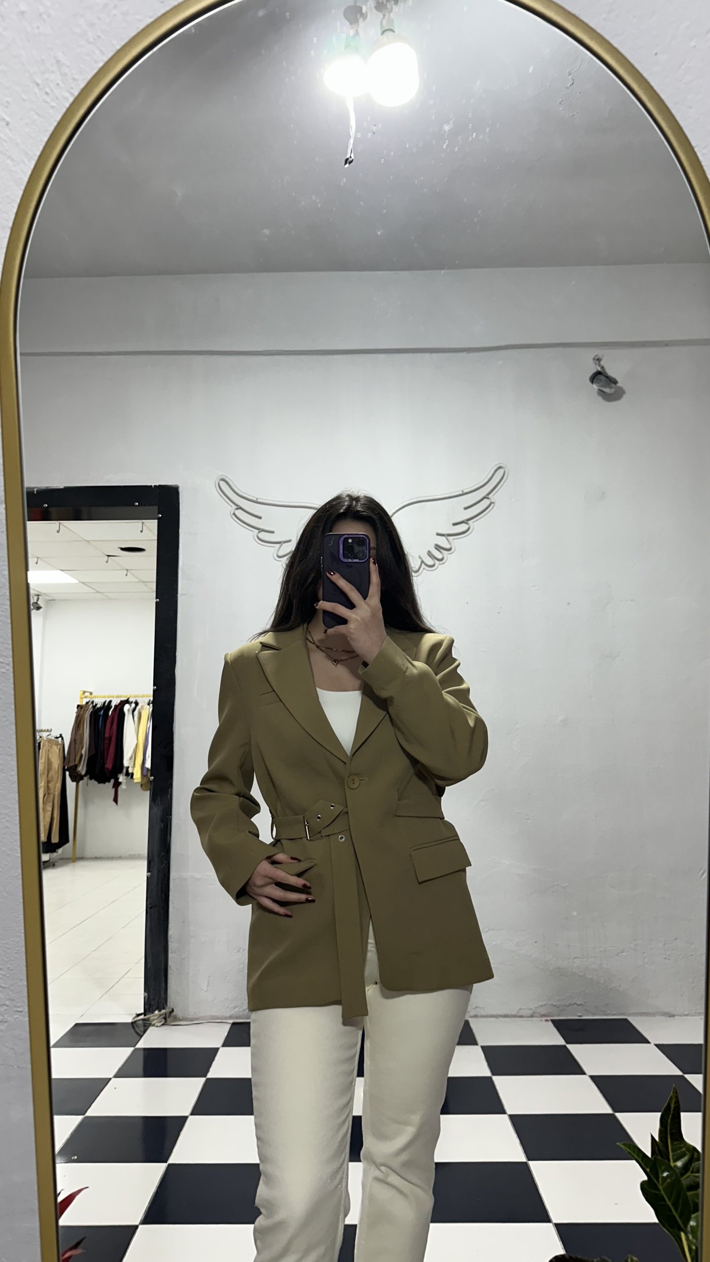Kemer detaylı blazer ceket