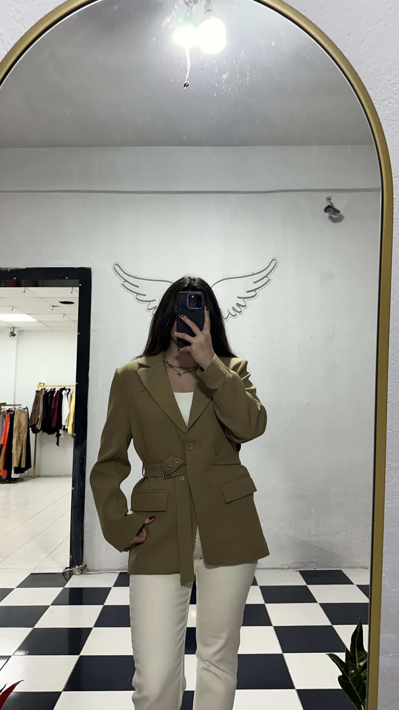 Kemer detaylı blazer ceket