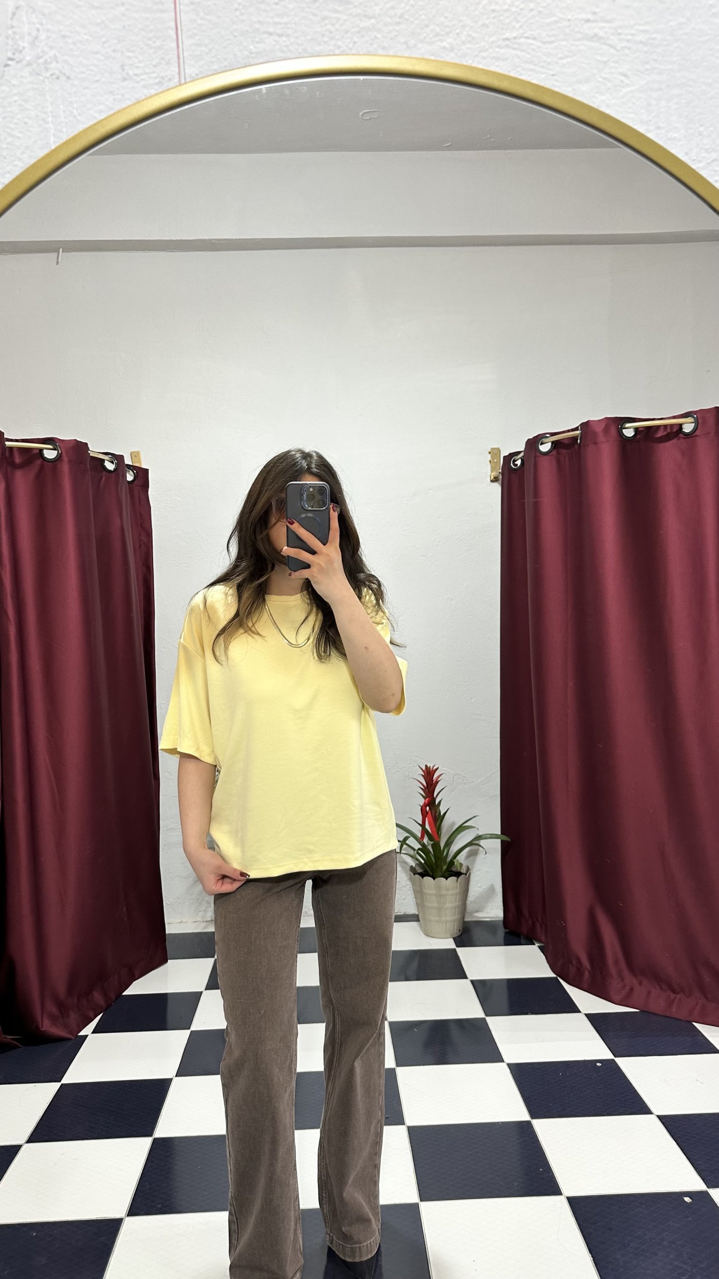 Limon Sarısı Basic Oversize Tişört