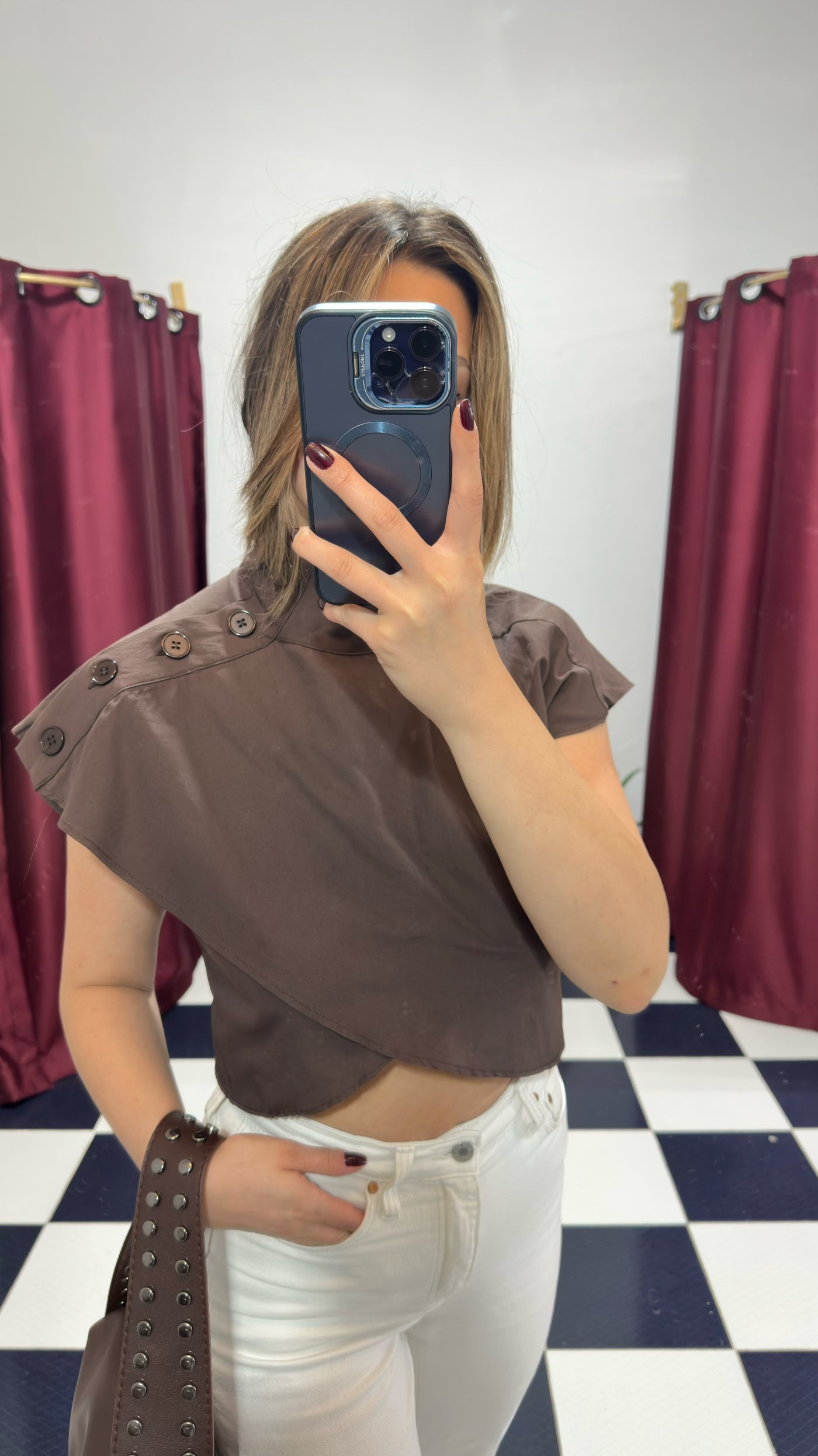 Moka Asimetrik Omuz Detaylı Bluz