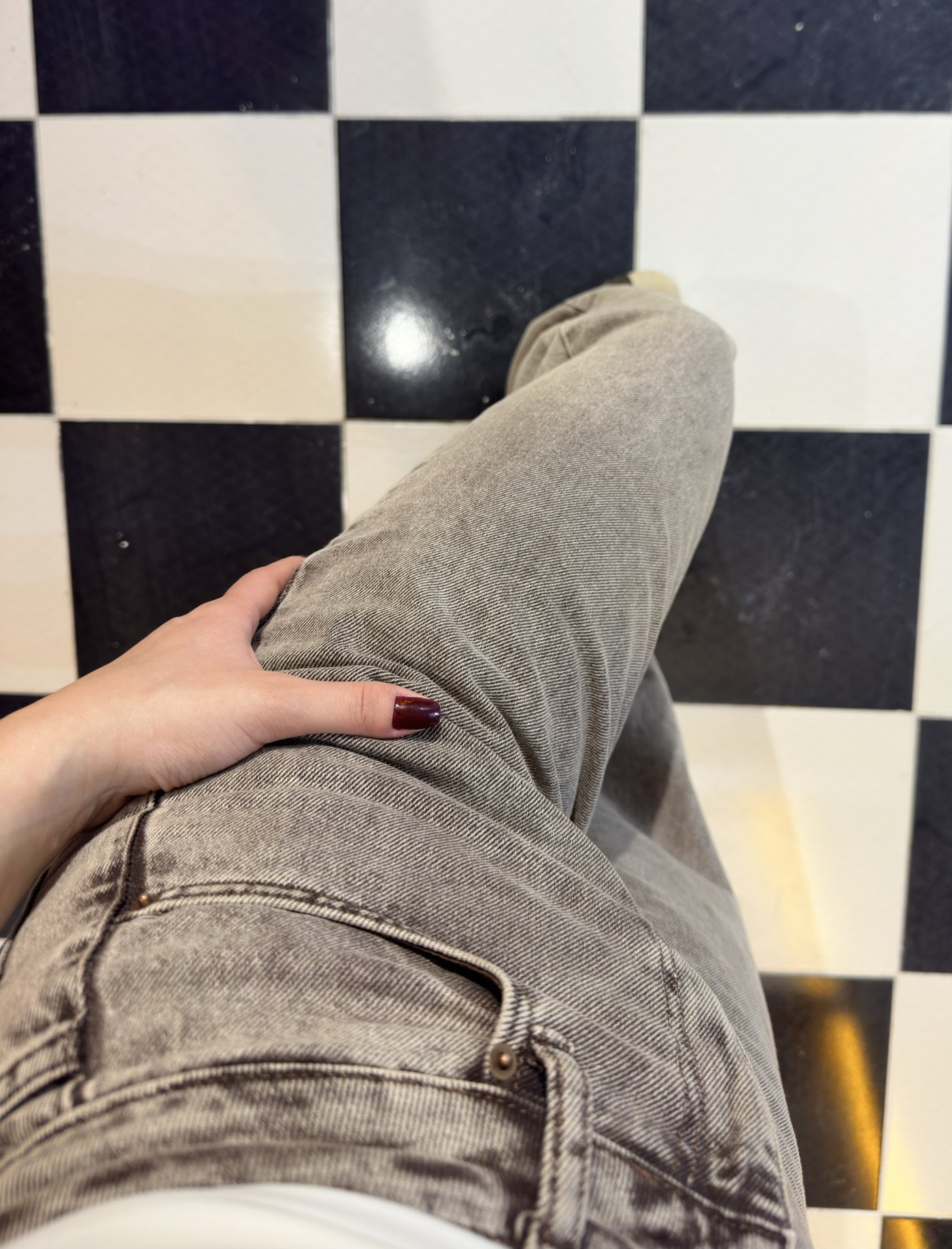 Moka Yıkamalı Yüksek Bel Wide Leg Jean