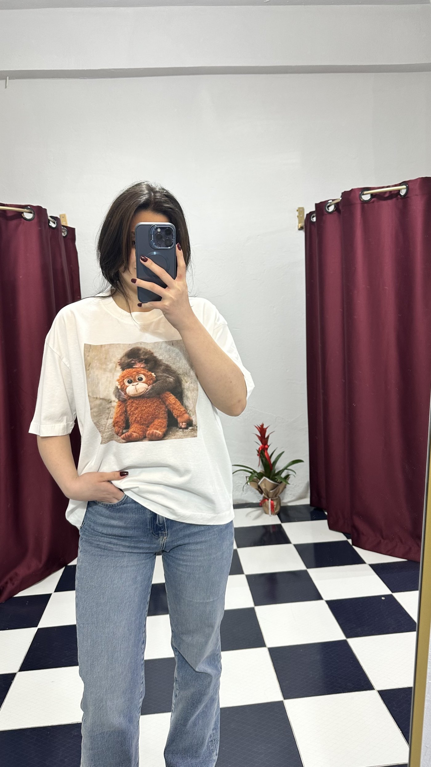 Punch Baskılı Oversize Tişört