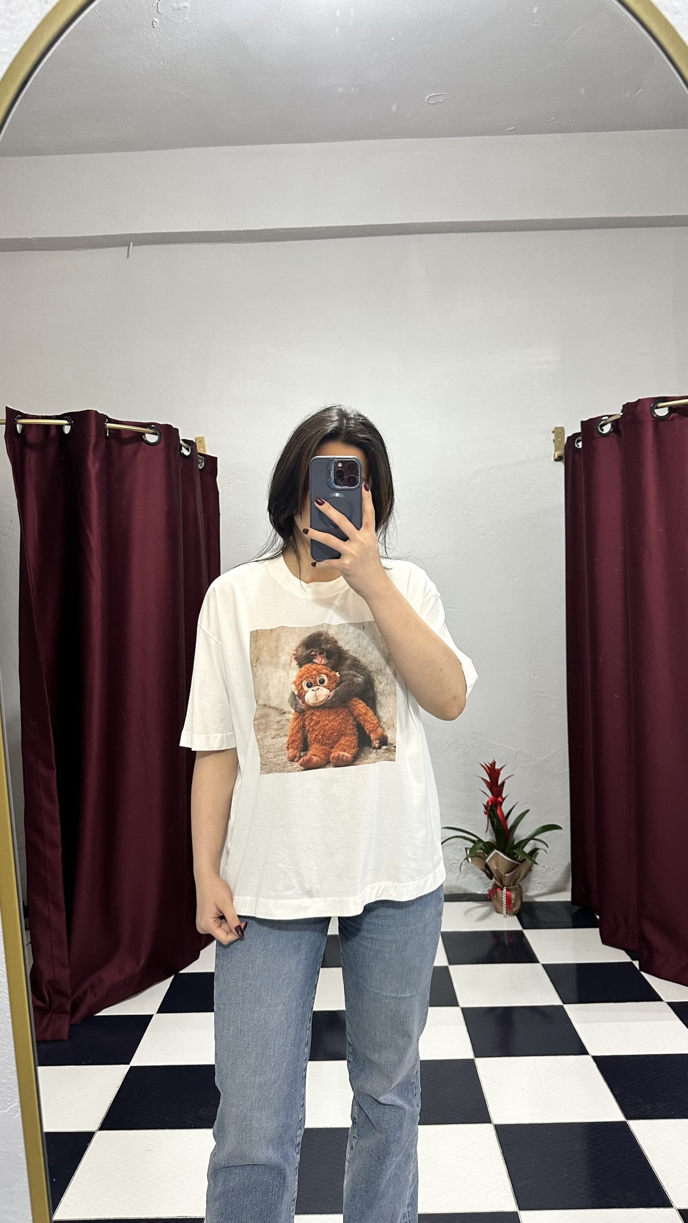 Punch Baskılı Oversize Tişört