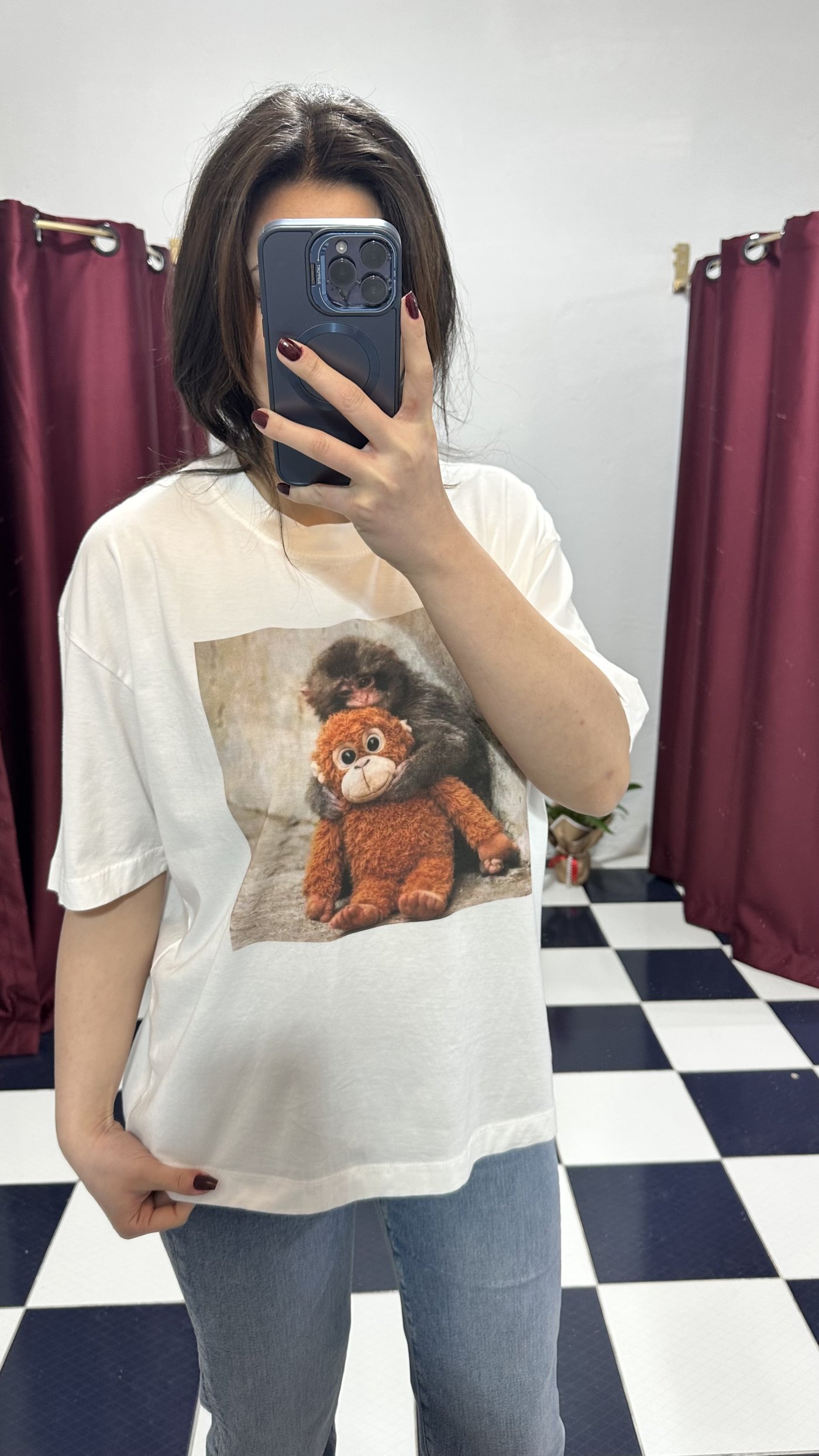 Punch Baskılı Oversize Tişört