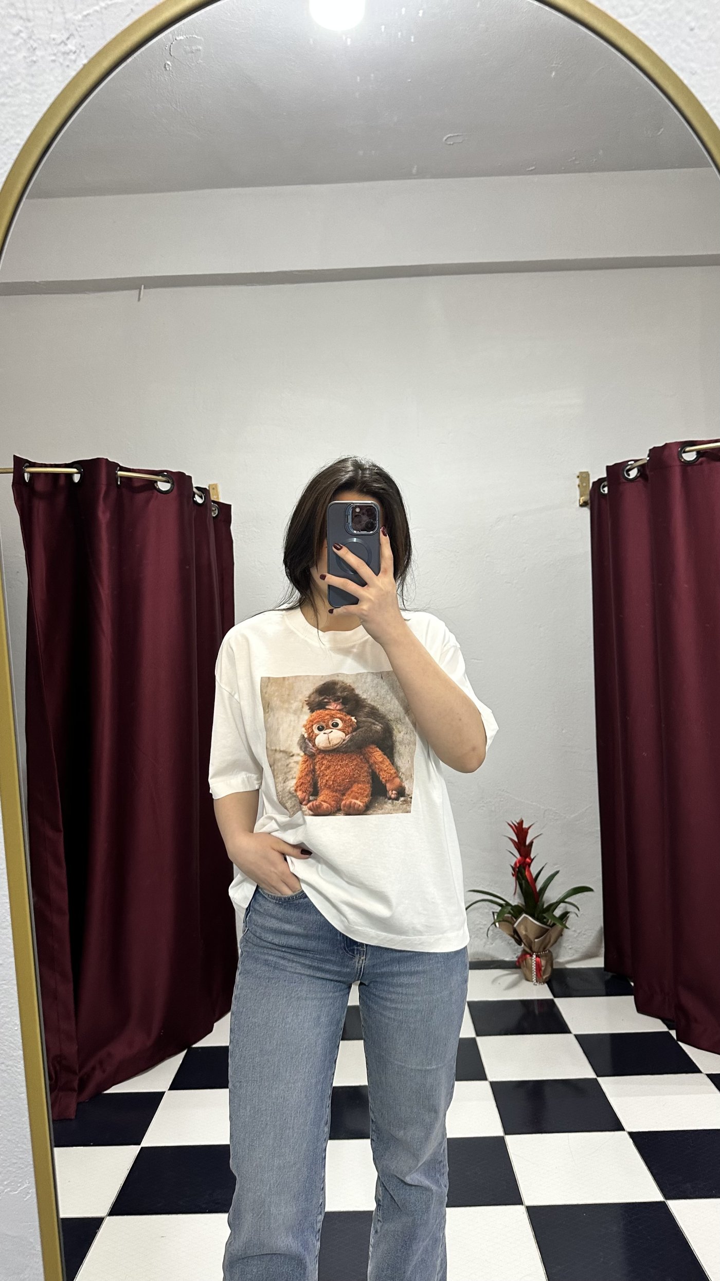 Punch Baskılı Oversize Tişört