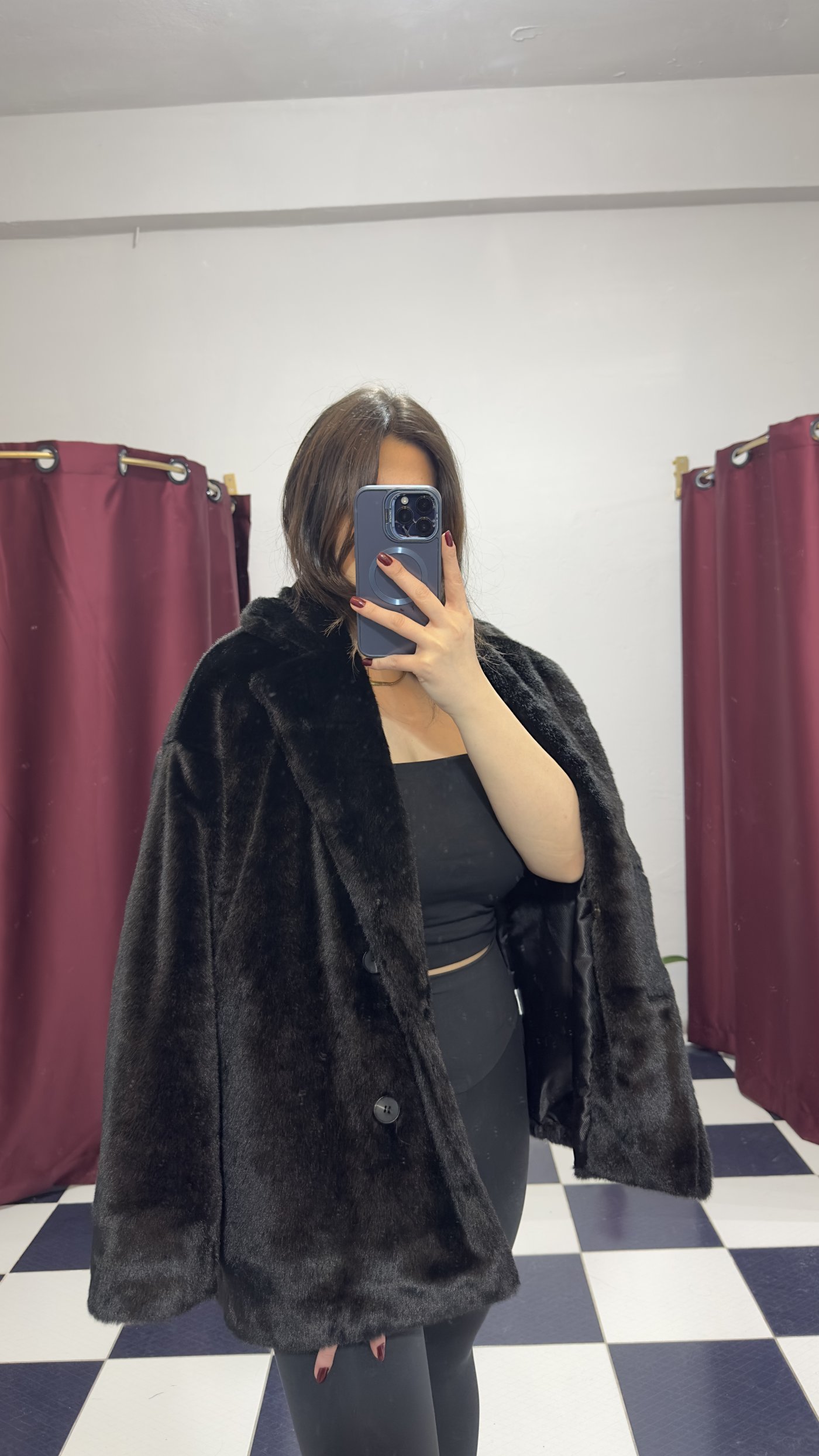 Soft Peluş Siyah Kürk Ceket