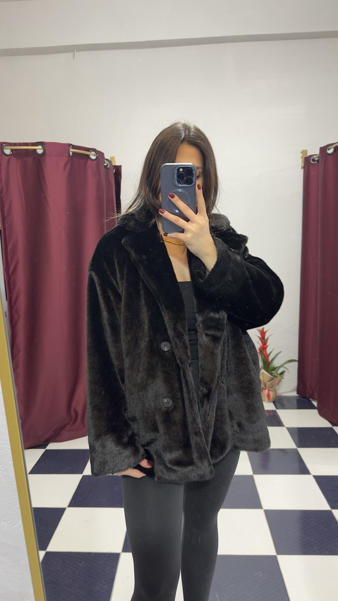 Soft Peluş Siyah Kürk Ceket