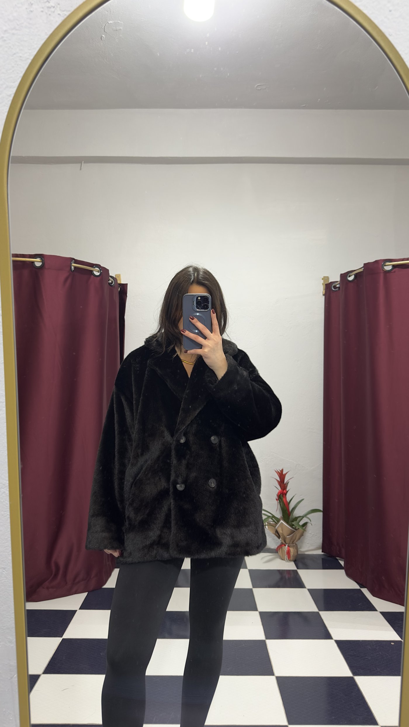 Soft Peluş Siyah Kürk Ceket
